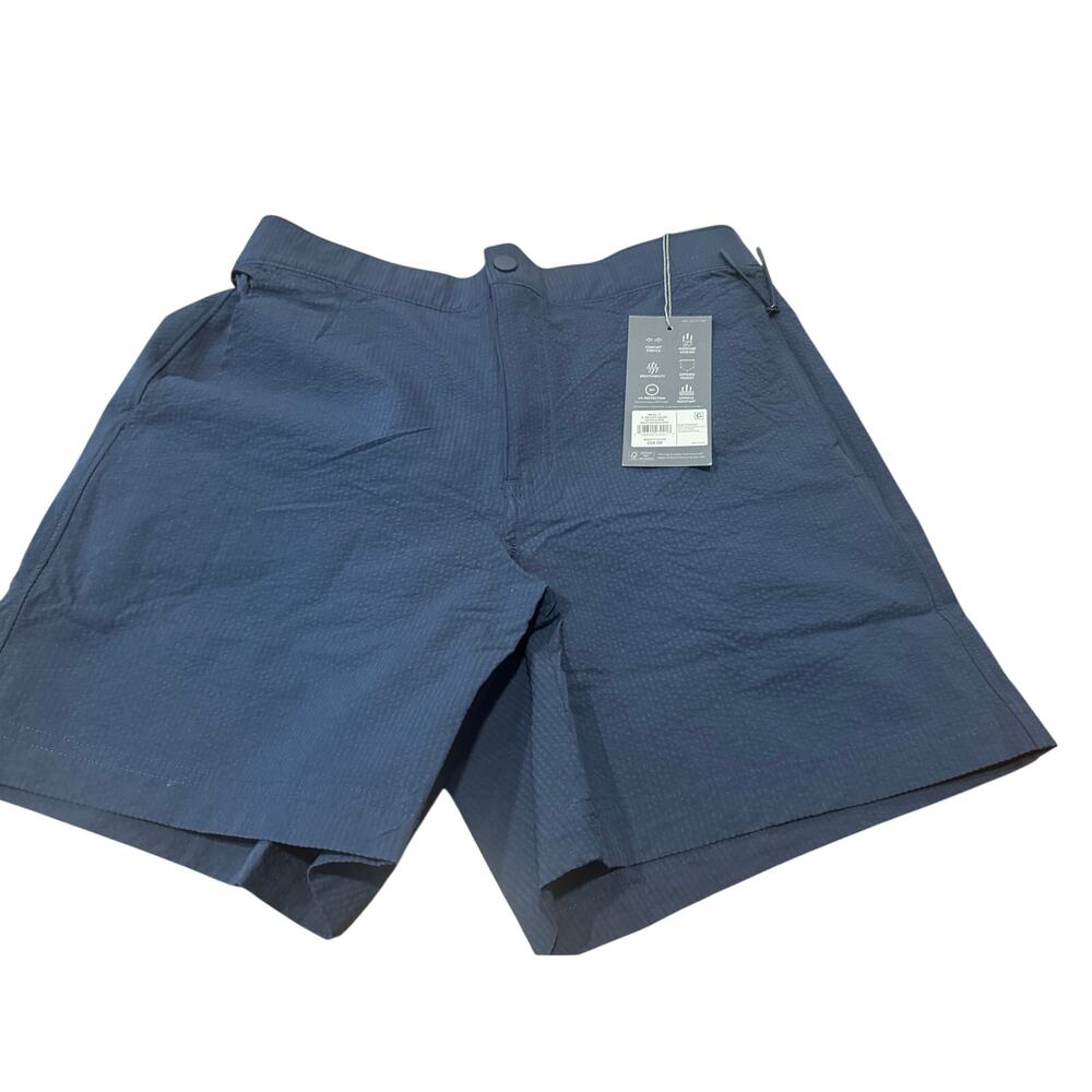 Men’s VRST Seersucker Golf Shorts Navy Size S – 6” Inseam Performance Stretch